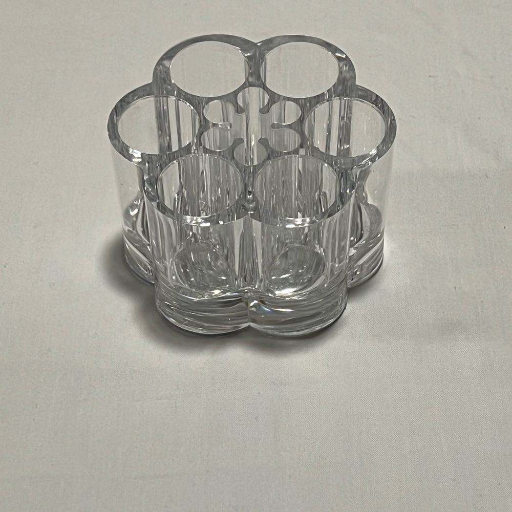 Clear Acrylic Flower-shaped Cosmetic Organizer EUC